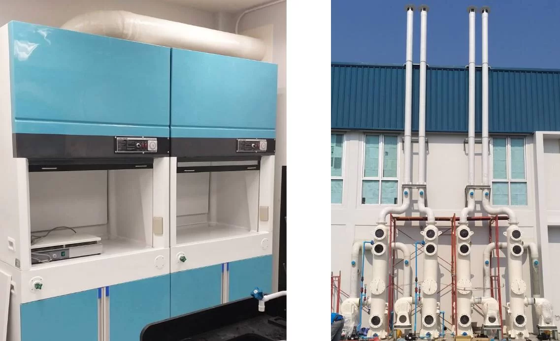 FRP Fume Hood Cupboard & FRP Scrubber Including FRP Ducting System